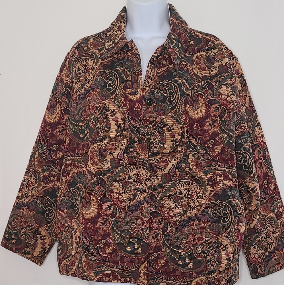 Vintage White Stag Paisley Tapestry Jacket XL
